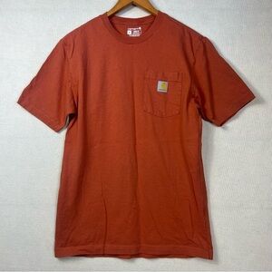Carhartt Loose Fit Pocket T-Shirt Men’s Small Rust Orange Cotton Workwear Crew